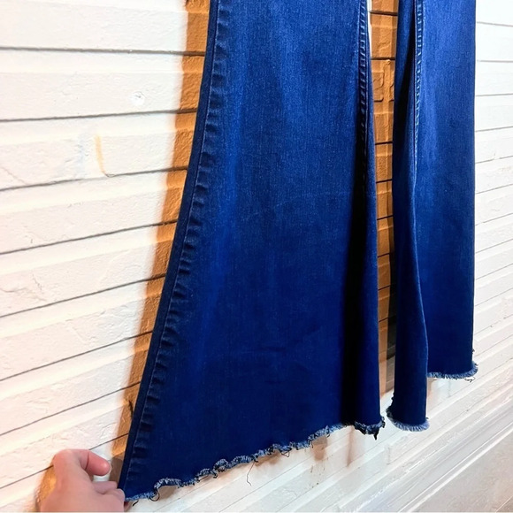 Free People Blue Denim High Waist Stretch Bell Bottoms, Women’s Size 30 - Picture 4 of 10
